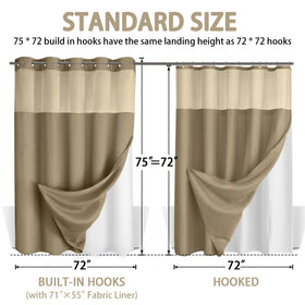 XOGUIBO 72x75 curtain dimensions fit standard showers.