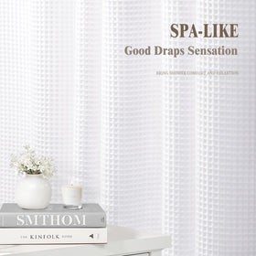 XOGUIBO 72x84-inch curtain creates spa-like hotel vibe at home.