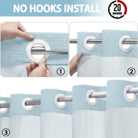 XOGUIBO Aqua No Hook curtain magnets keep fabric tidy and secure