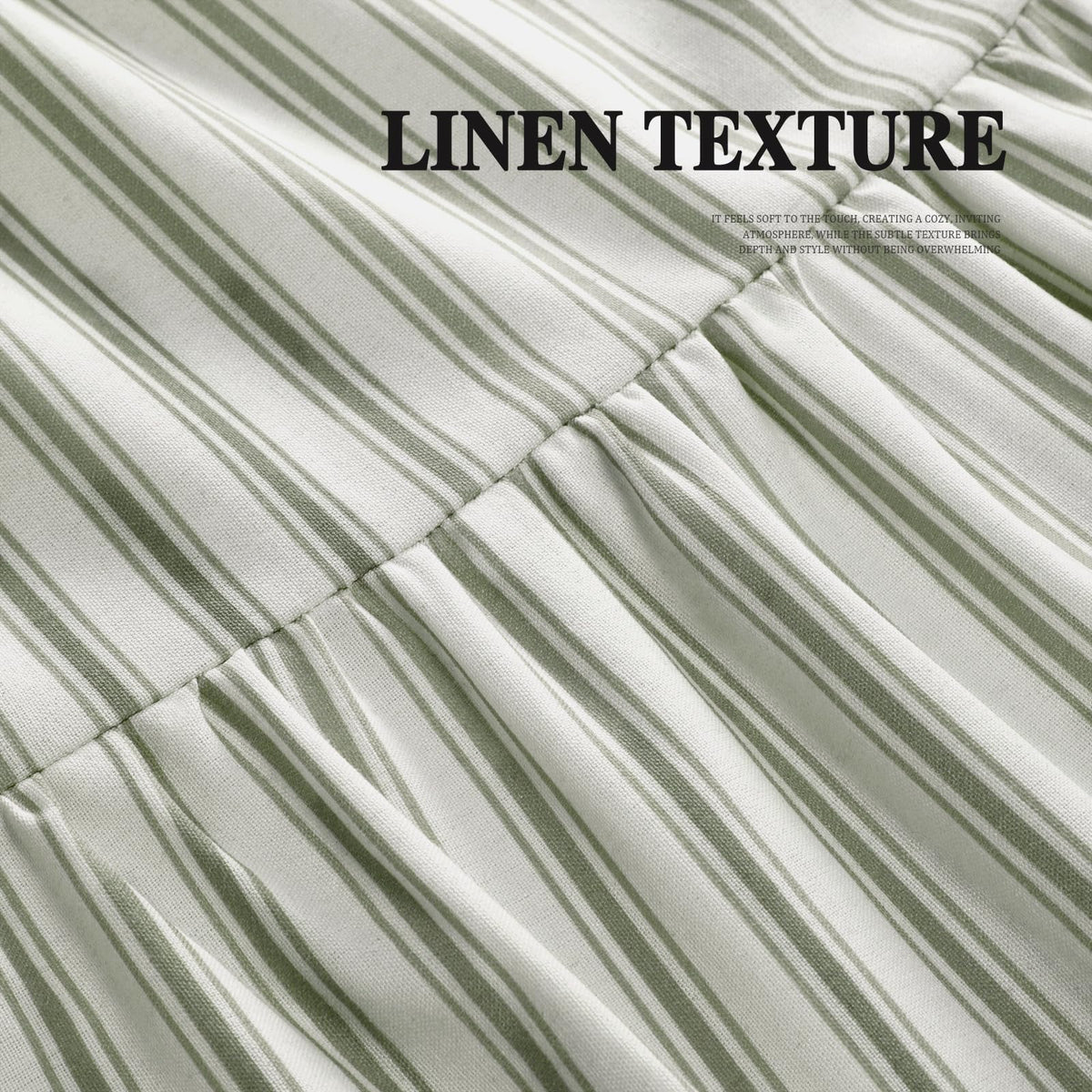 XOGUIBO ruffle-hem curtain adds feminine charm and a soft, inviting space.