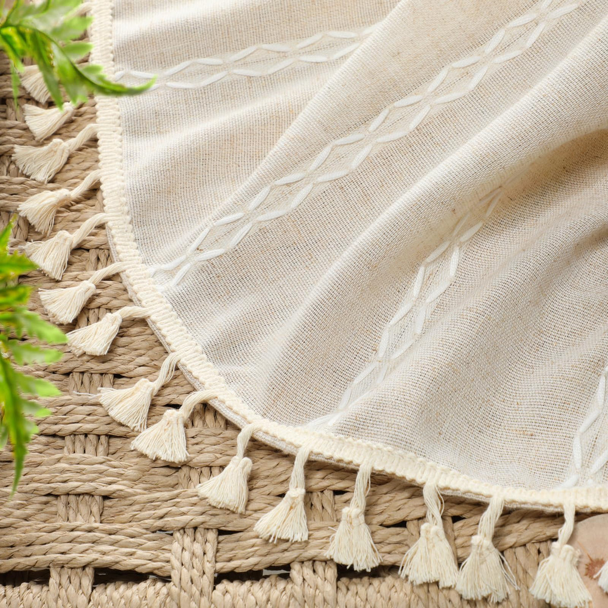Rod pocket drapes hung on a rod with a clean, tailored look.
