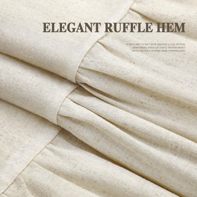 XOGUIBO ruffle hem detail adds a soft, spa-like ambiance.