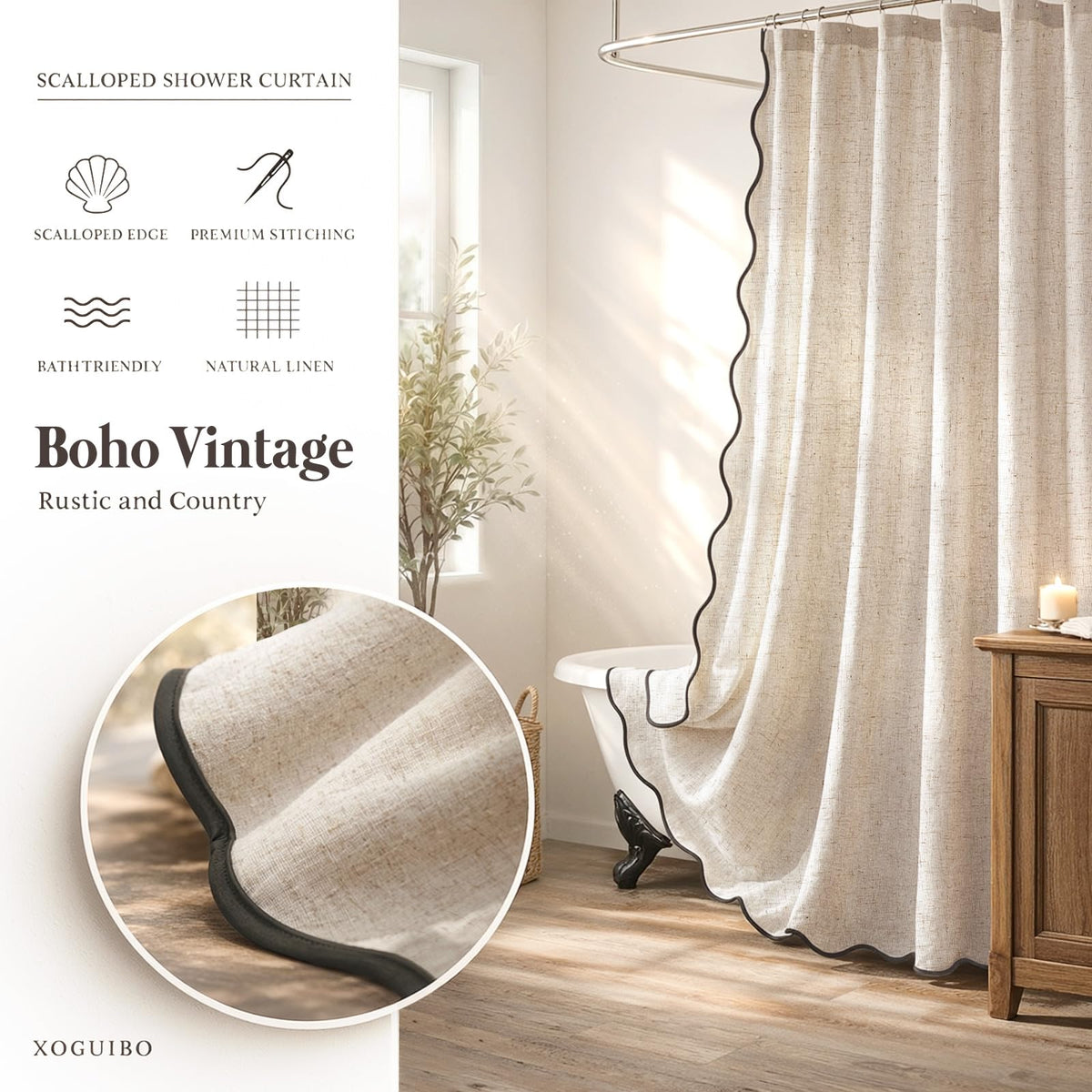 XOGUIBO boho modern curtain with linen texture pairs with any decor.