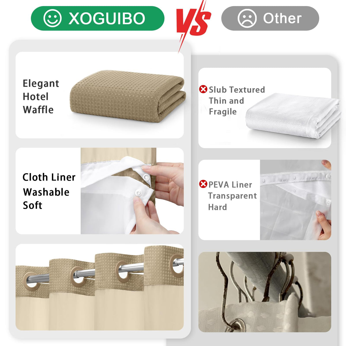 XOGUIBO bottom magnets secure curtain during use.