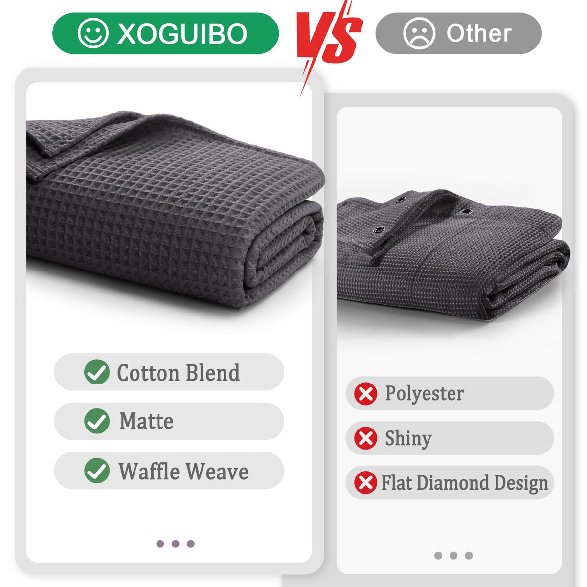 XOGUIBO charcoal gray curtain in luxury hotel-inspired bathroom ambiance