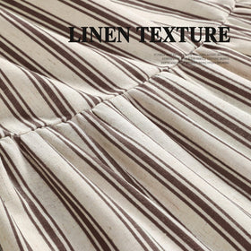 XOGUIBO cream brown stripe fabric offers versatile farmhouse style.