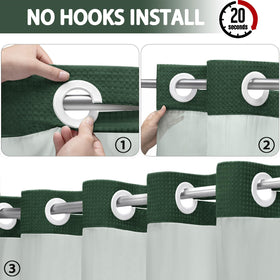 XOGUIBO curtain built-in rings show hook-free setup.