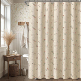 XOGUIBO farmhouse curtain close-up highlights raised embroidery and tactile depth
