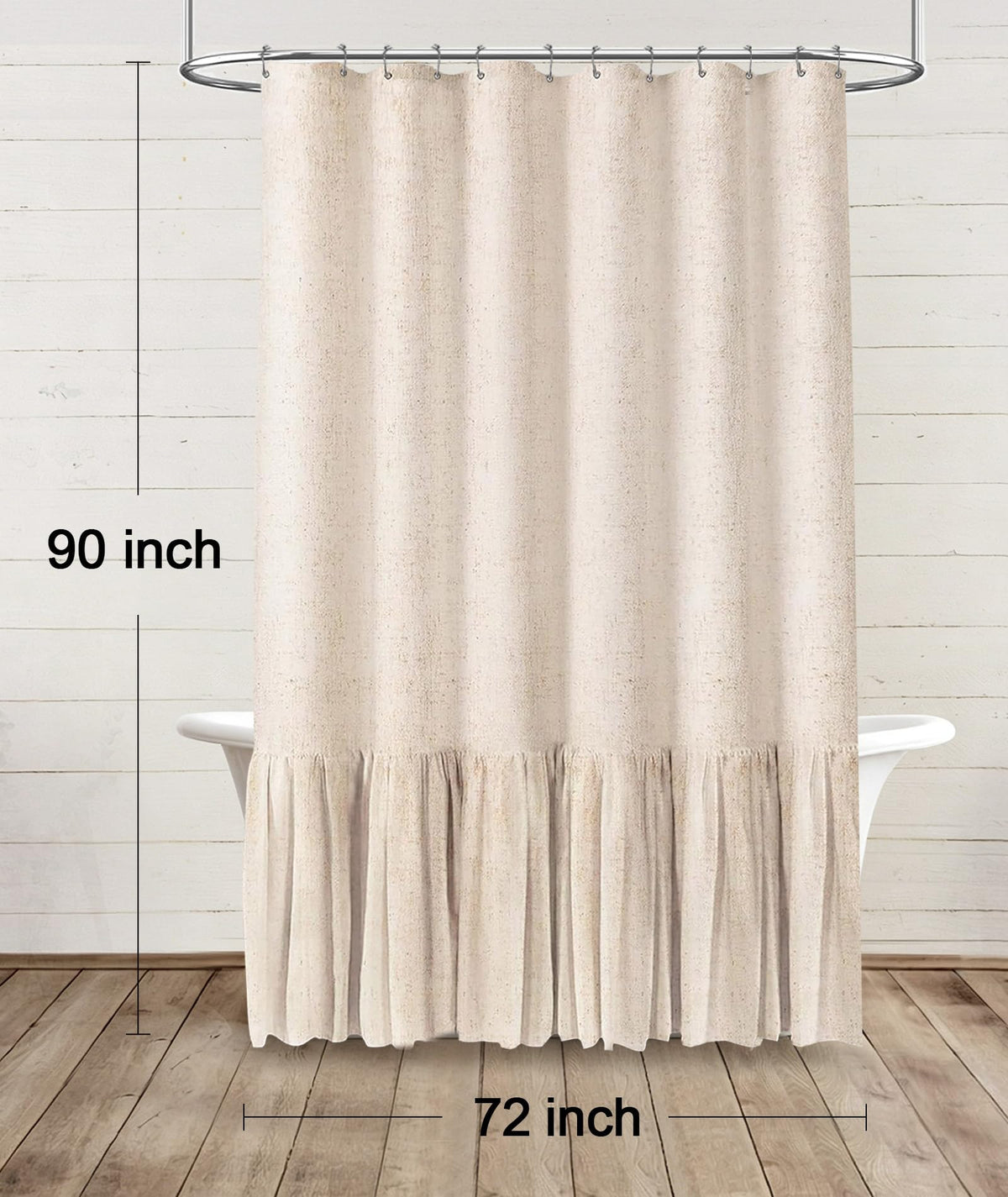 XOGUIBO neutral-tone curtain fits farmhouse or Scandinavian spaces with subtle elegance.