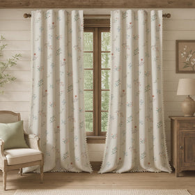 XOGUIBO farmhouse floral curtains, 96-inch length, enhance privacy and style.