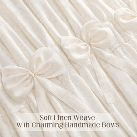 XOGUIBO farmhouse cream curtain elevates shabby chic interiors with soft romantic flair