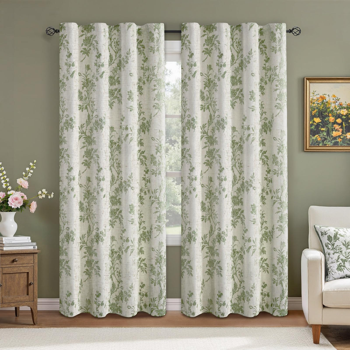 XOGUIBO floral blackout curtains deliver privacy with elegant floral design.