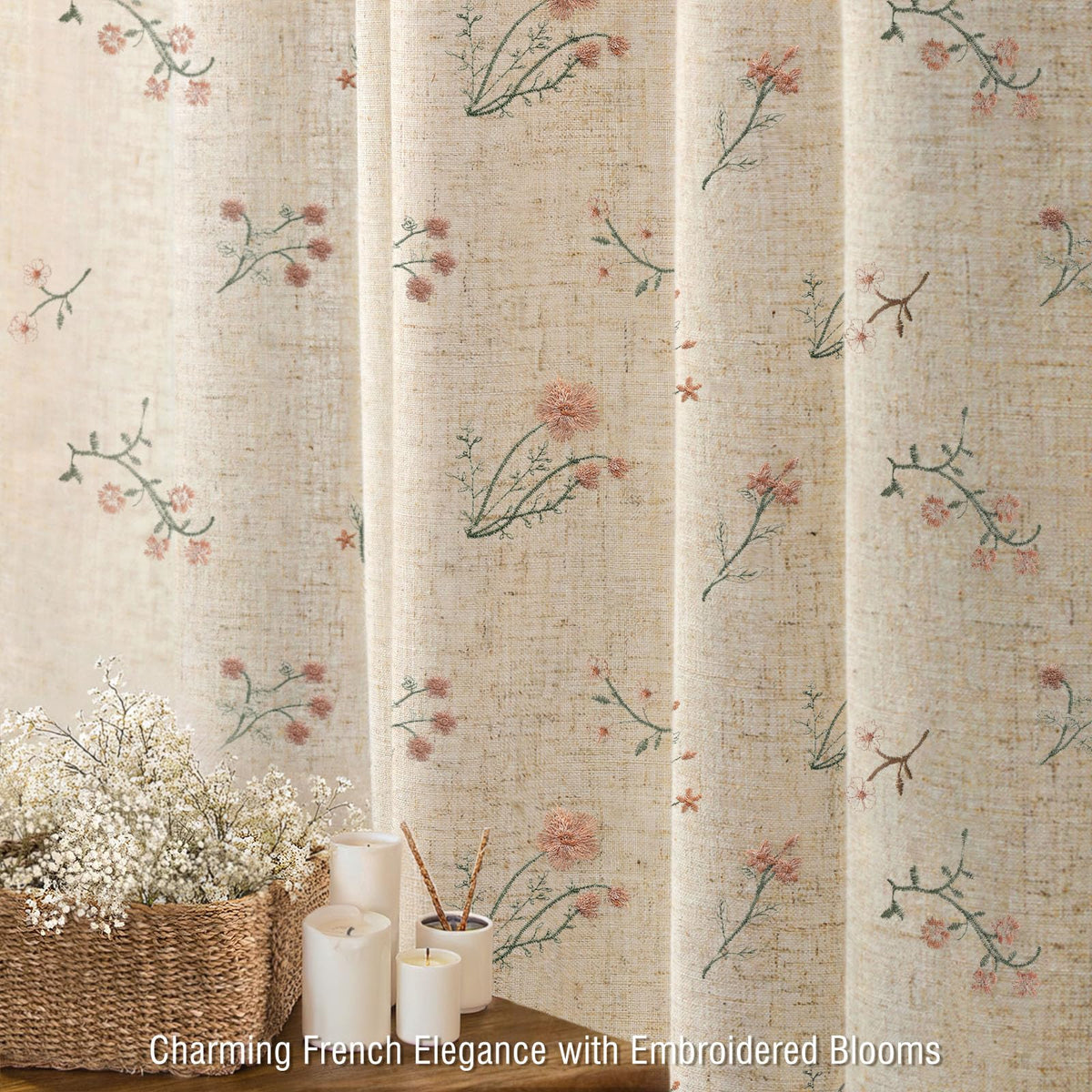 XOGUIBO French country curtain demonstrates elegant texture and warm cottagecore appeal