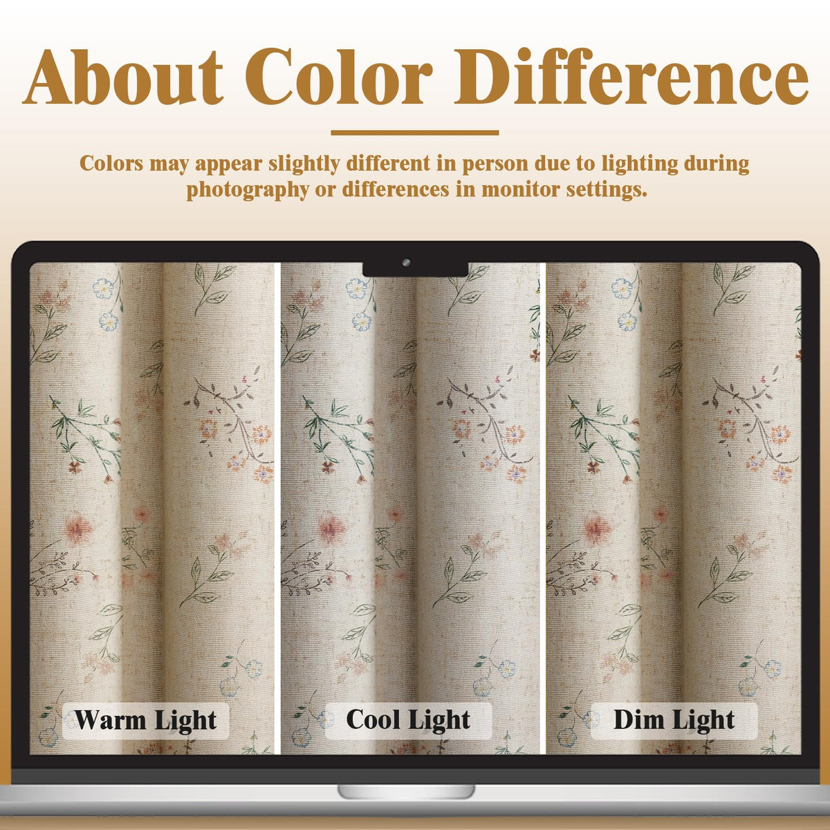 XOGUIBO front-view linen texture curtain adds soft, neutral decor appeal.