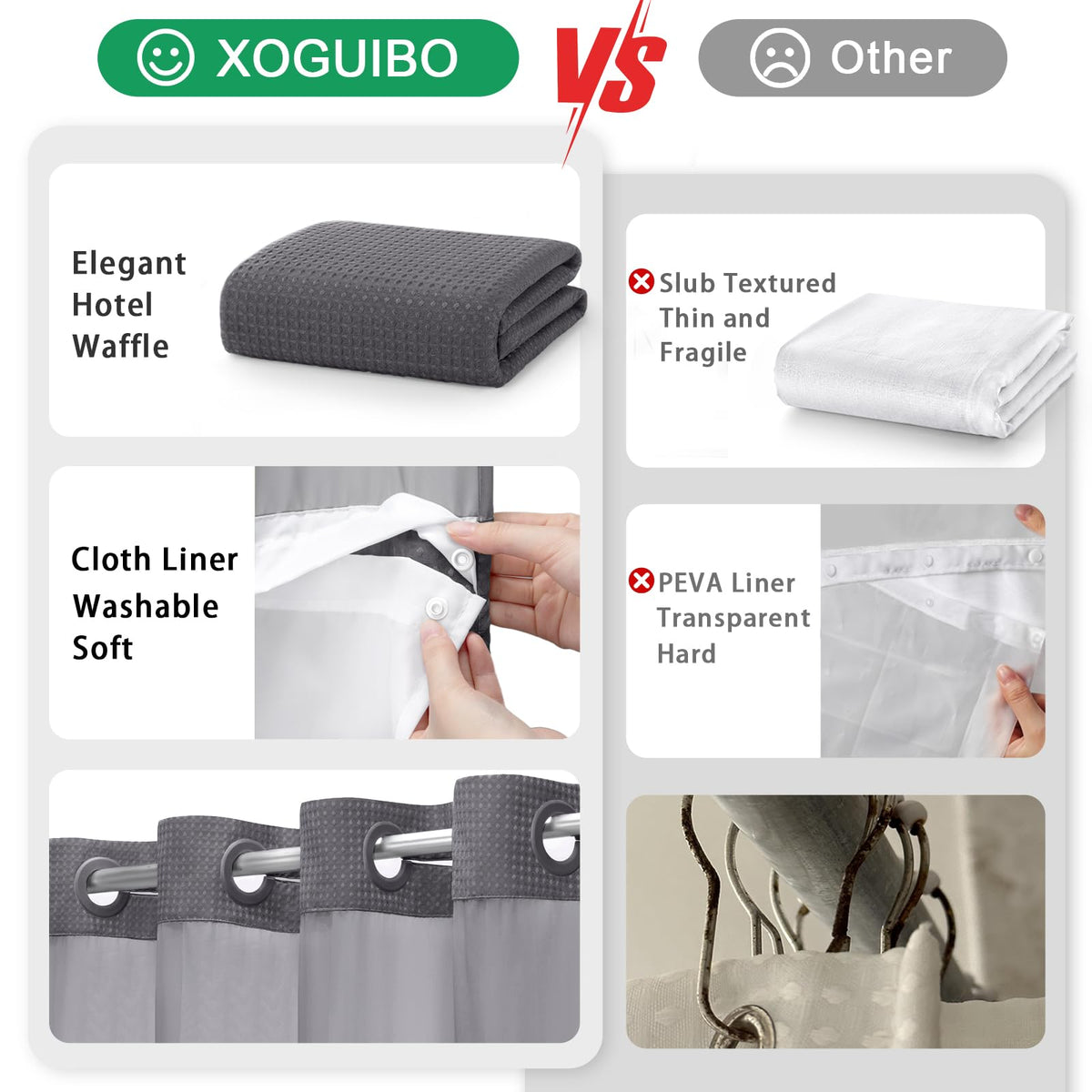 XOGUIBO heavy weight fabric resists movement and dries quickly
