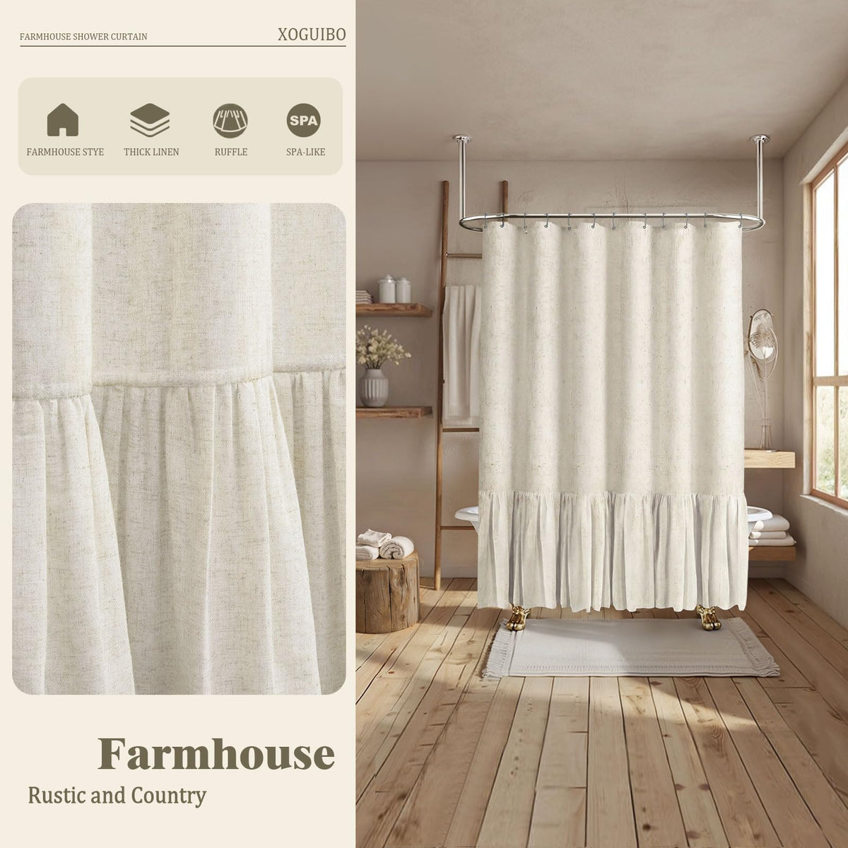 XOGUIBO linen-blend texture offers casual elegance for daily use.