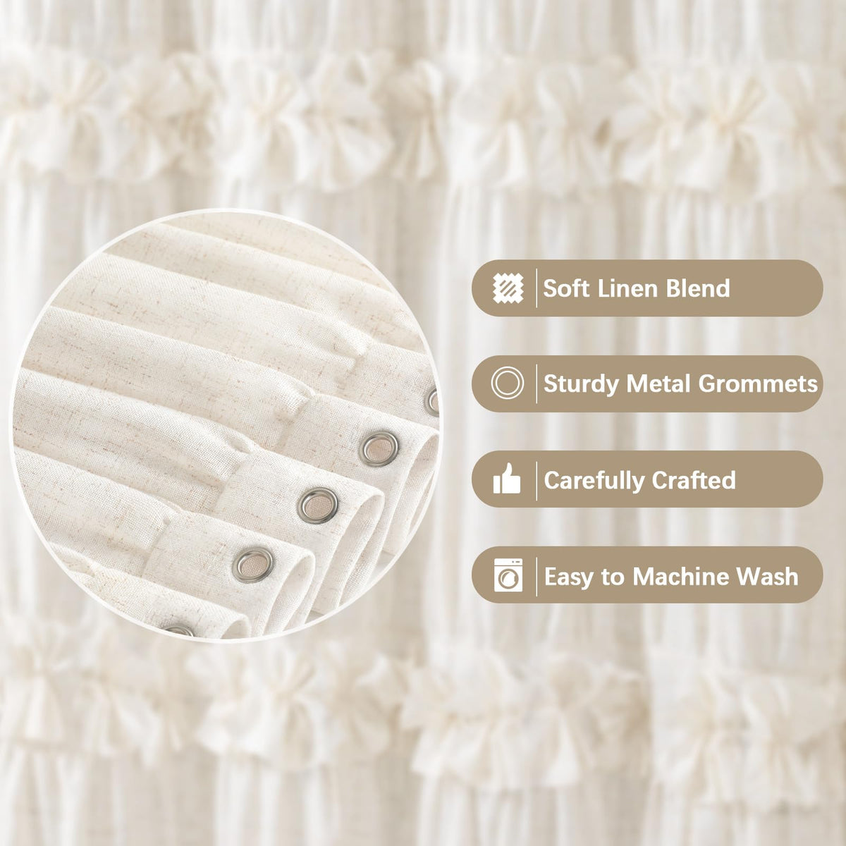 XOGUIBO machine-washable curtain remains soft after gentle cycles