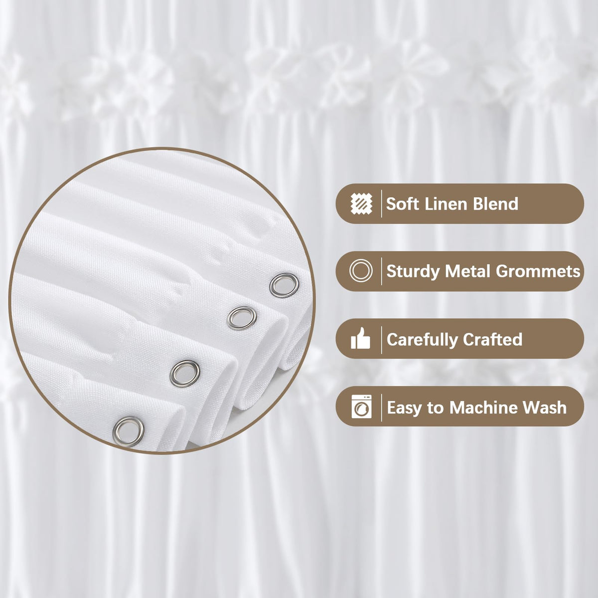 XOGUIBO machine-washable curtain simplifies care and keeps colors vibrant.