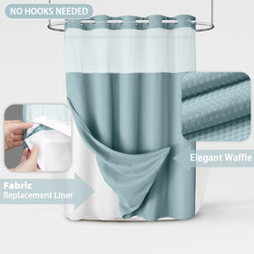 XOGUIBO mesh upper panel curtain lets light through while preserving privacy