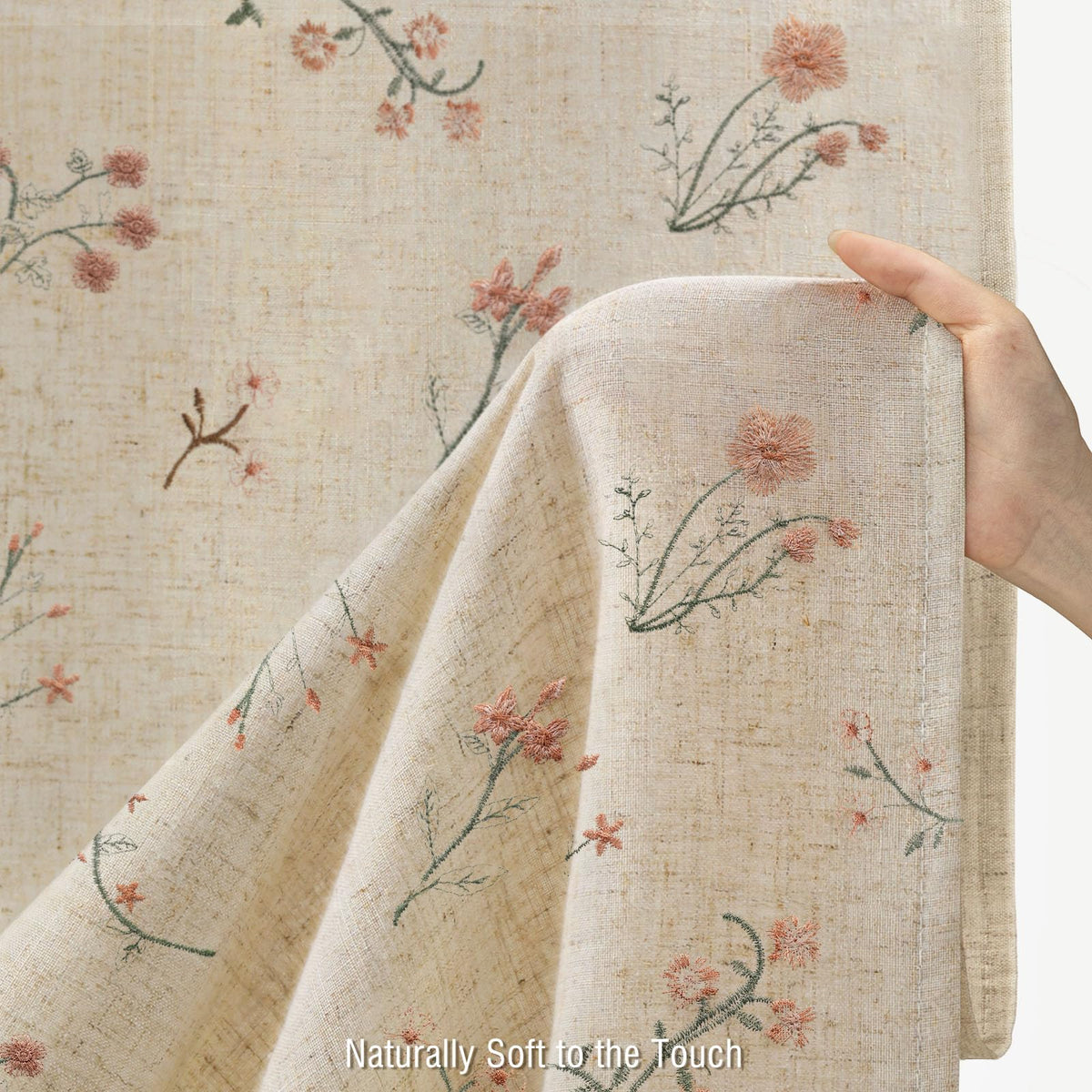 XOGUIBO linen-blend shower curtain provides light filtering and privacy