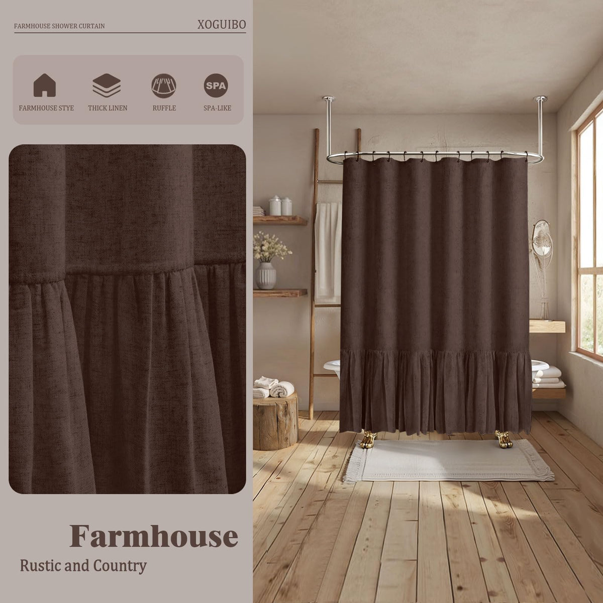 XOGUIBO natural neutrals pair with wood and greens.