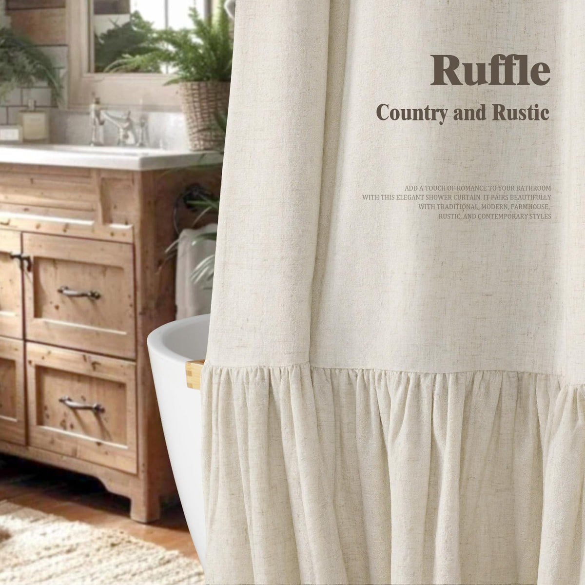 XOGUIBO neutral shade pairs with wood and greenery for versatility.