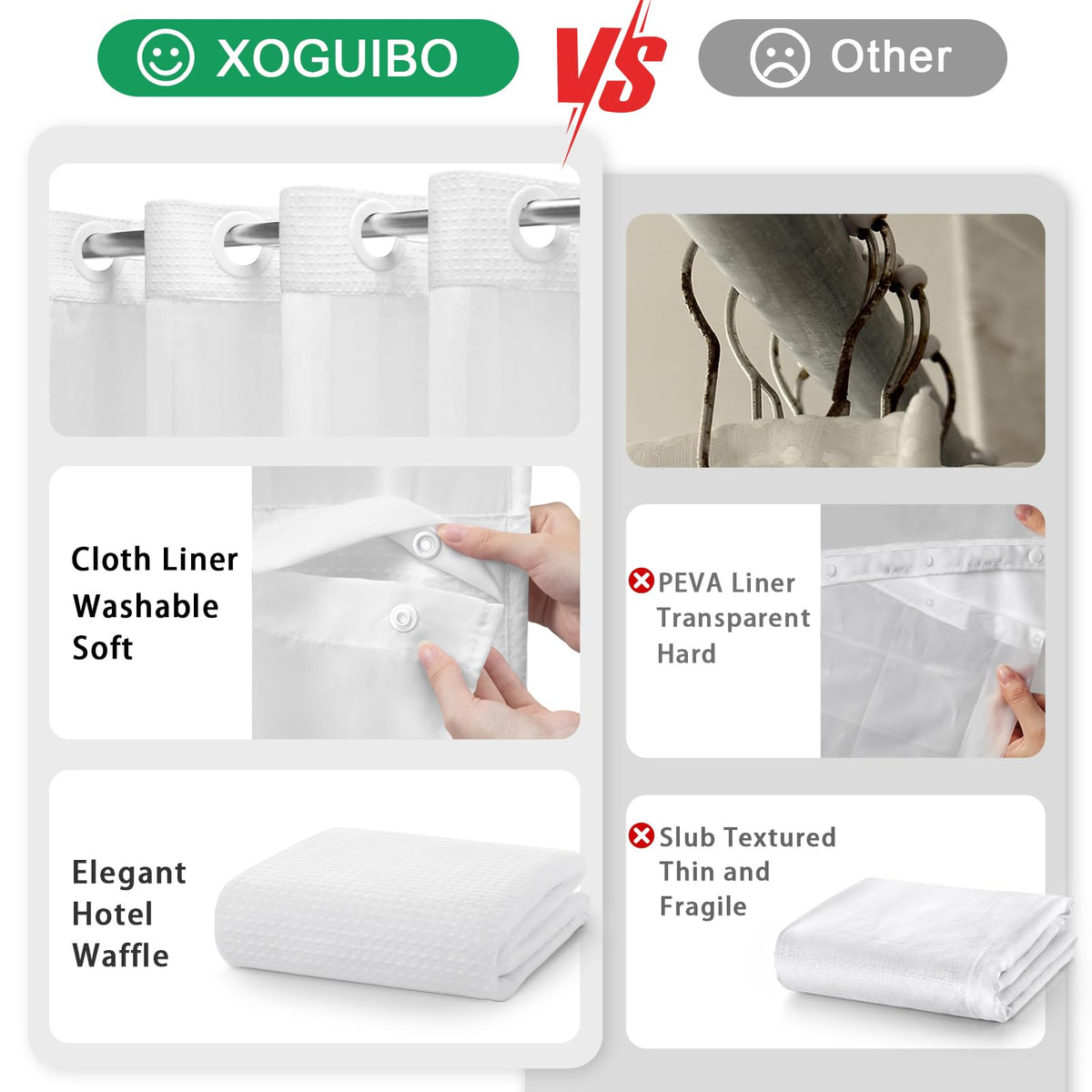 XOGUIBO removable liner is machine washable for quick refresh.