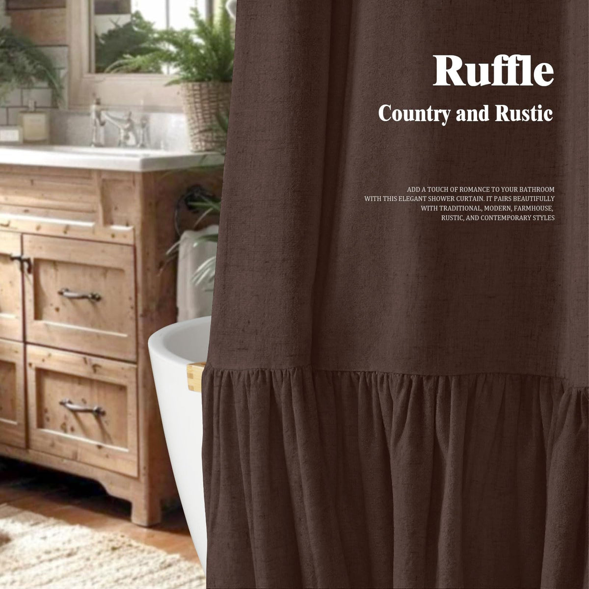 XOGUIBO ruffle-hem detail creates spa-like ambiance.
