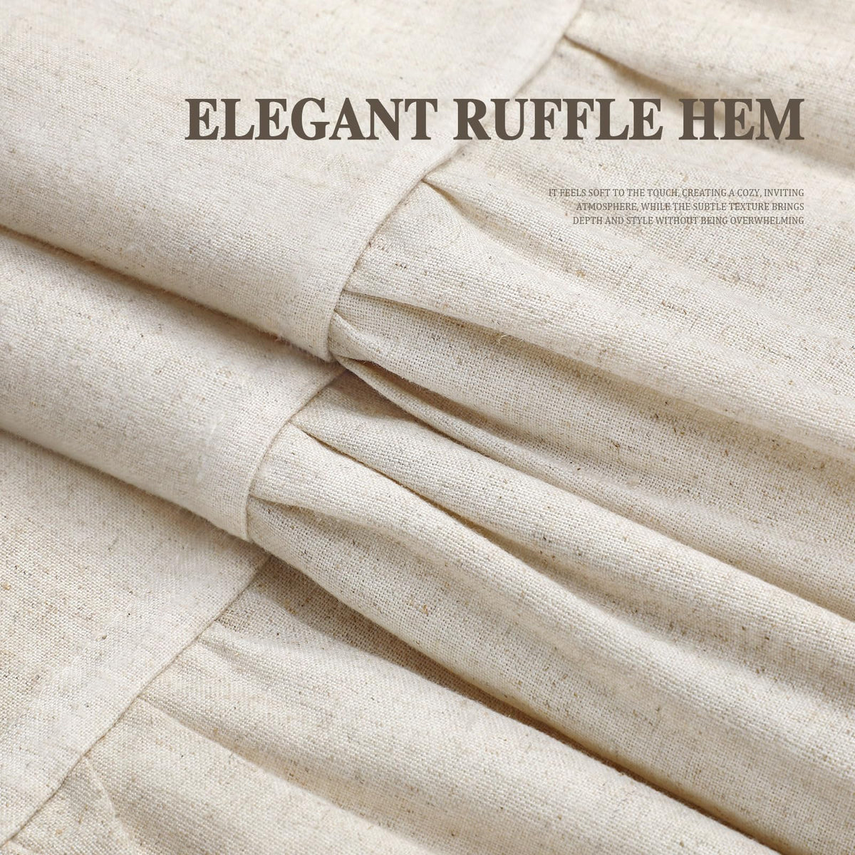 XOGUIBO ruffle hem detail creates a romantic, spa-like touch.