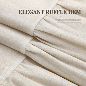 XOGUIBO ruffle hem detail creates a romantic, spa-like touch.