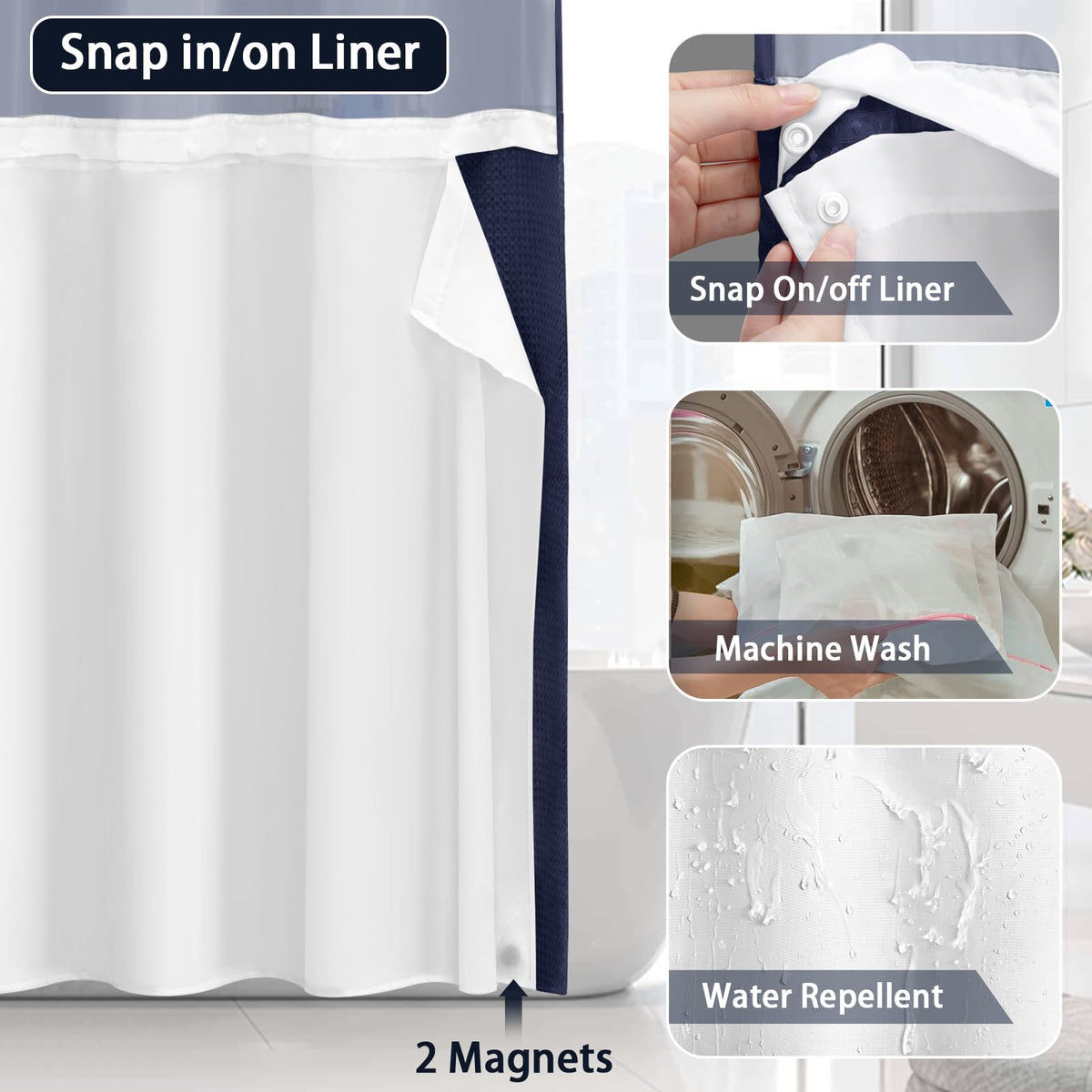 XOGUIBO sheer upper panel curtain blue lets light in while preserving privacy