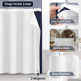 XOGUIBO sheer upper panel curtain blue lets light in while preserving privacy