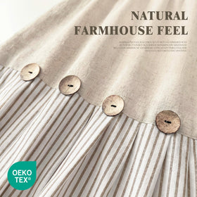 XOGUIBO shower curtain button detail adds rustic charm and character.