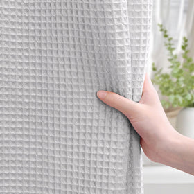 XOGUIBO spa-like curtain textures evoke hotel ambiance.