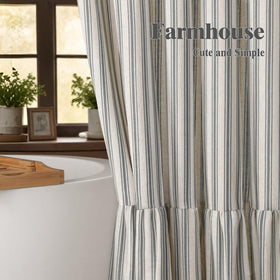 XOGUIBO versatile neutral curtain styling across different bathroom decor.