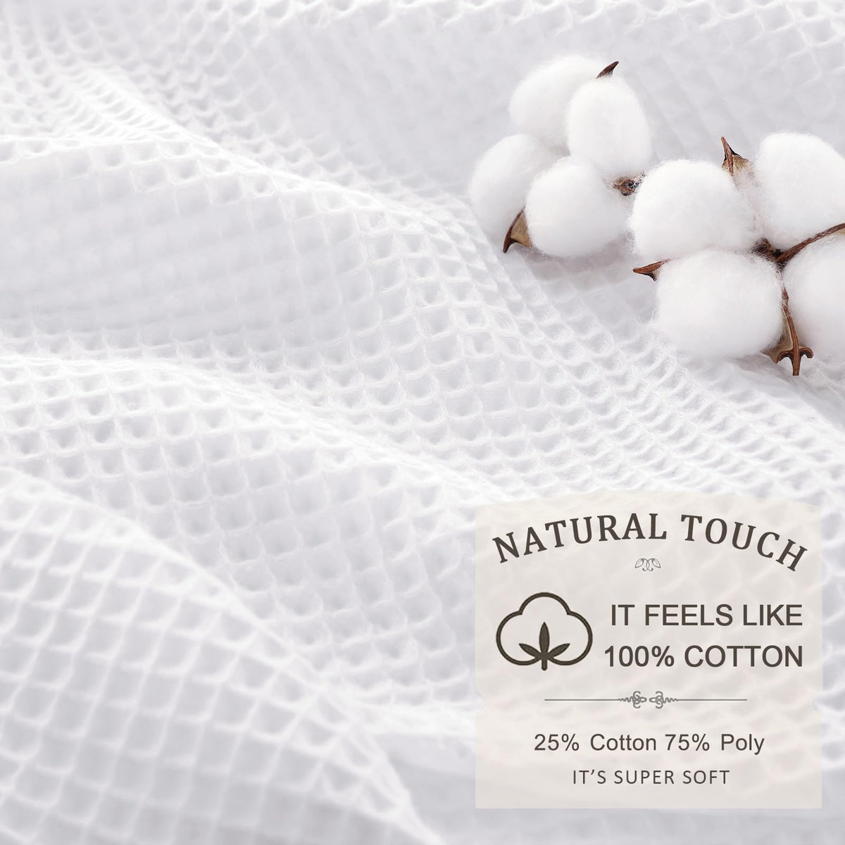 XOGUIBO waffle texture close-up highlights 3D squares and premium fabric.