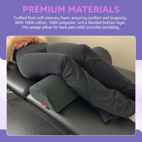 Xolloz Knee Pillow leg-elevation aids relaxation during massage sessions.