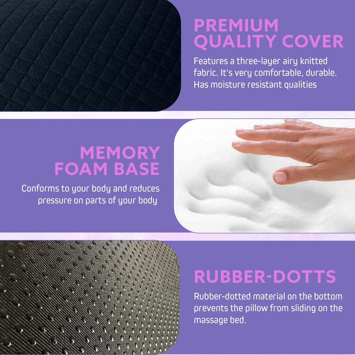 Xolloz Knee Pillow memory-foam core delivers soft yet supportive cushioning.