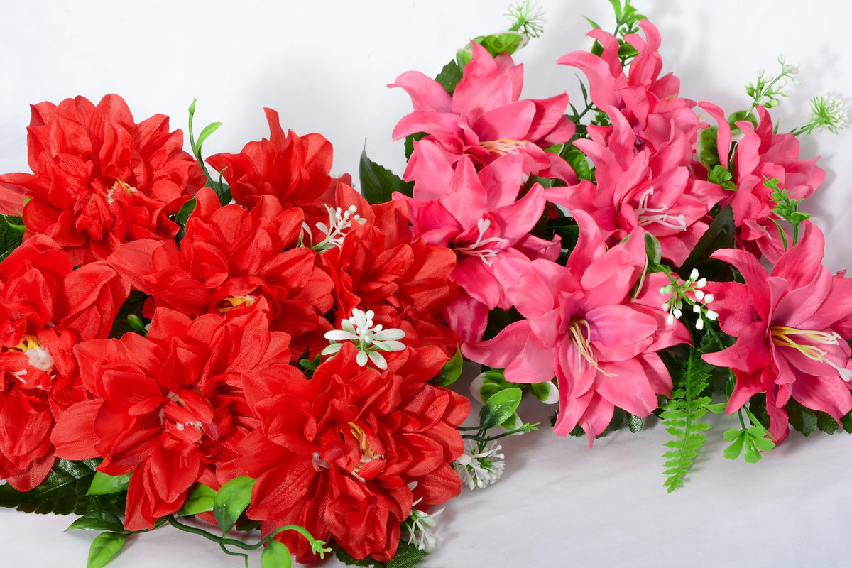 XONOR artificial grave flowers are versatile for home decor, tables, or cemetery installations.