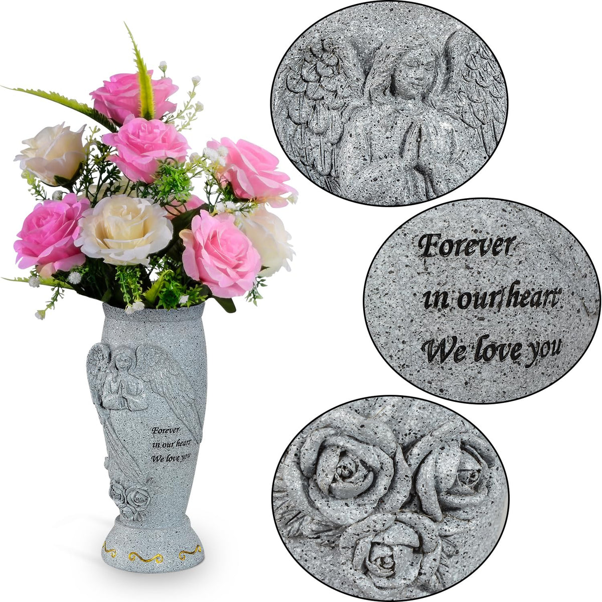 XONOR angel vase opening large enough for bouquet arrangements