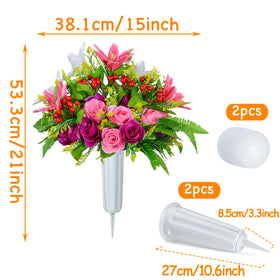 XONOR front view bouquet showing full blooms for serene grave displays