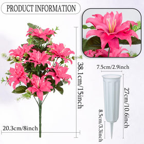 XONOR artificial cemetery flowers vase included; easy to display on graves or memorial sites.