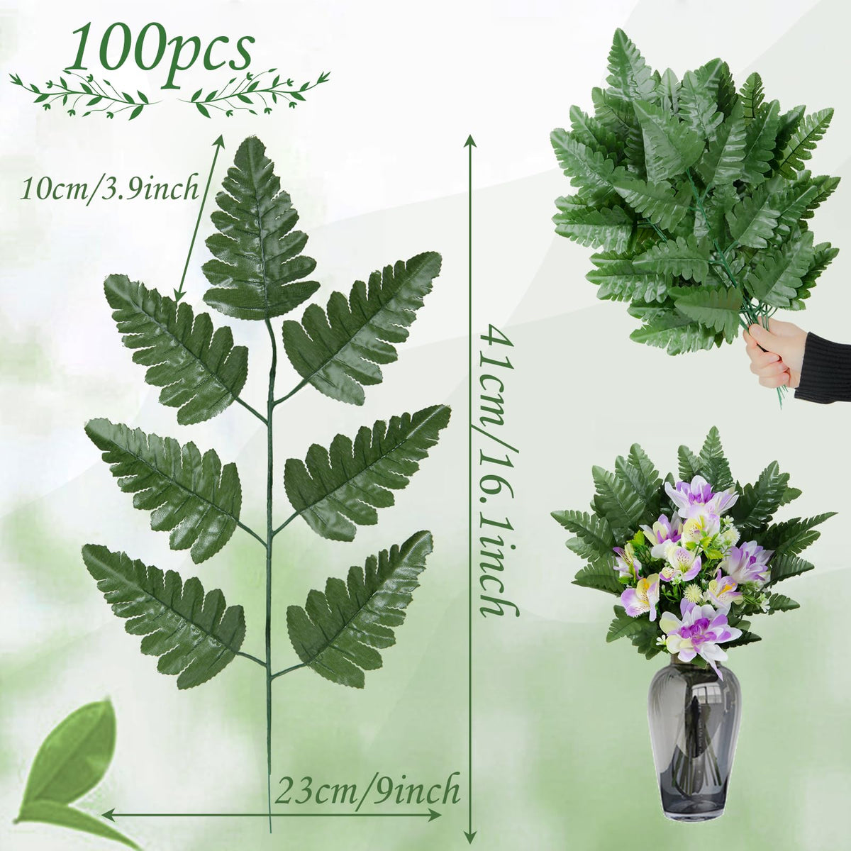 XONOR bendable fern stems allow easy shaping for custom arrangements.