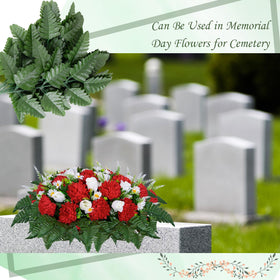 XONOR grave decor ideas using artificial fern leaves for respectful memorials.
