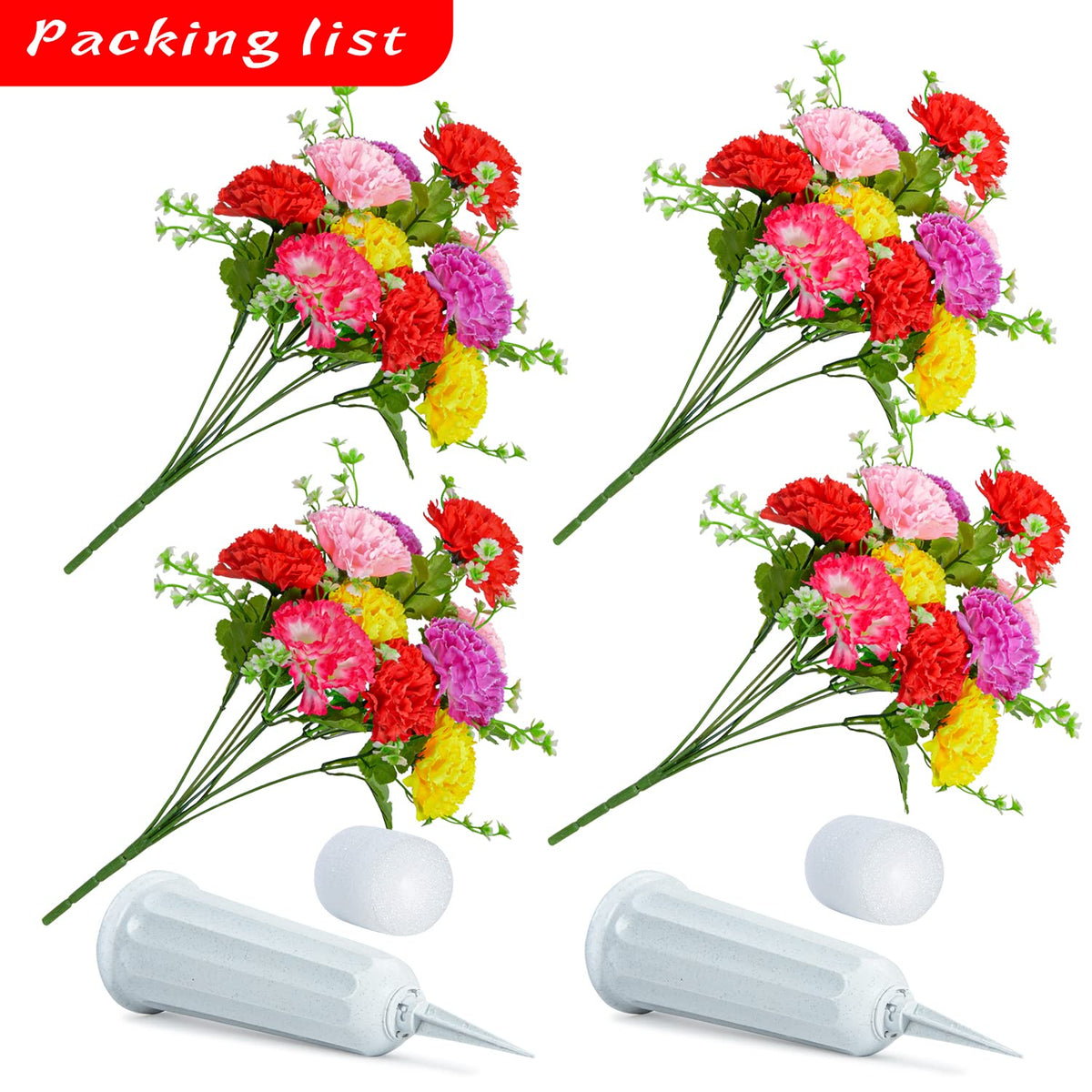 XONOR carnation bouquet close-up shows vibrant, long-lasting grave site flowers