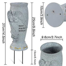 XONOR grave vase with ground spikes for stable placement in lawn and garden