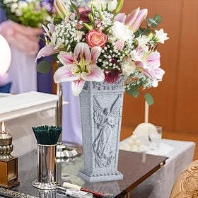 XONOR headstone vase design suitable for home or grave site decor.