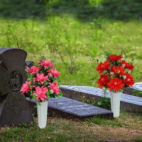 XONOR memorial flowers measure 16 inches tall with seven large heads for a balanced display.