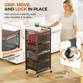 Xpatee kitchen cart used as mobile island or storage.