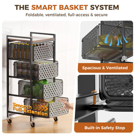 Xpatee wood top surface keeps items secure during prep.